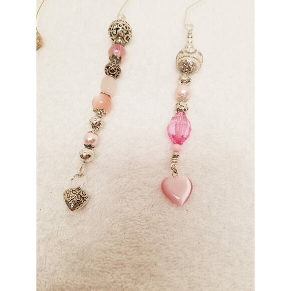 Three pink silver and white Christmas icicle ornaments c23 - Picture 5 of 11